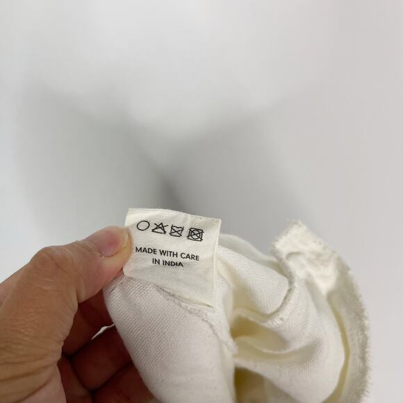 Soludos S White Rialto Tie Waist Jumpsuit Cotton Embroidered Zip Front Cropped - Picture 11 of 16